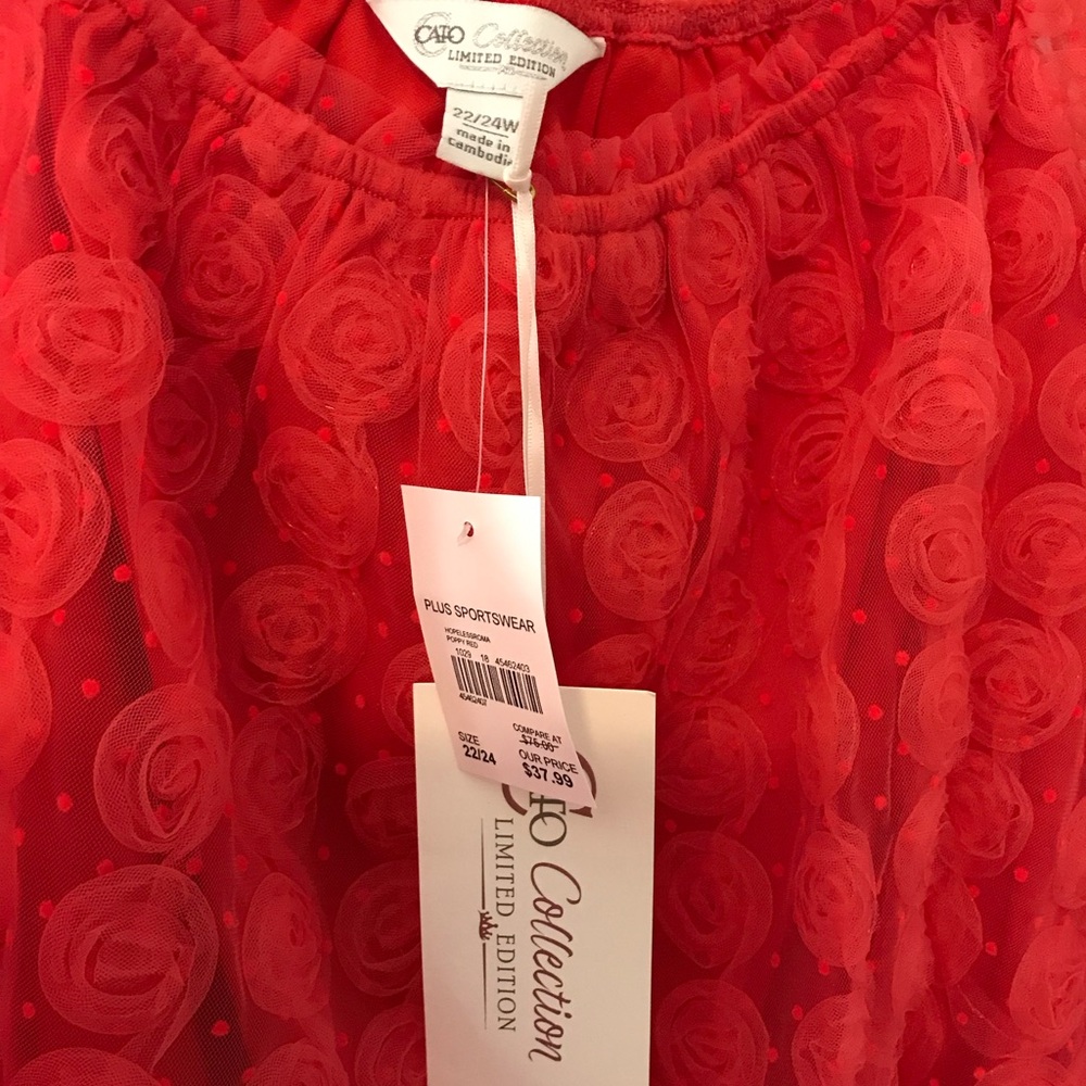 Cato Red Ruffled Oversized Blouse - Picture 4 of 6